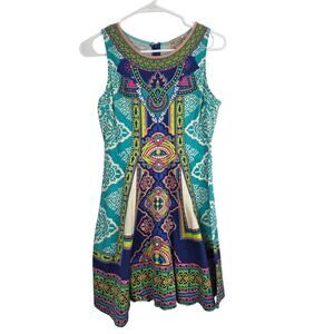Flying Tomato Geometric Art To Wear Mini Dress S Womens Multicolor Back Zip
